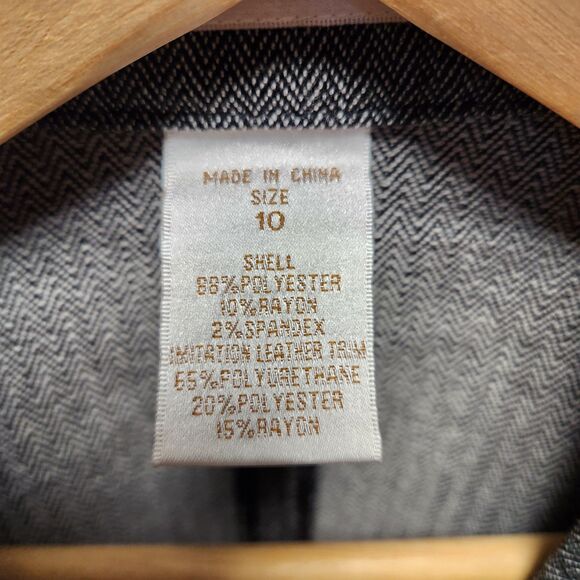 Monroe & Main Gray Tweed Vest Women 10 Button Closure Faux Leather Polyester - Picture 9 of 9